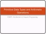 Primitive Data Types and Arithmetic Operations - slide 1