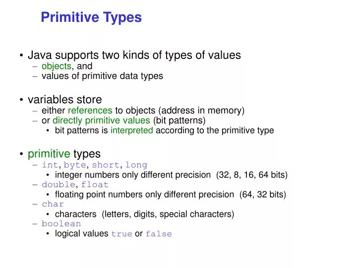 primitive types