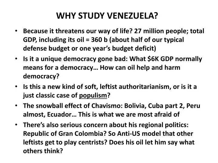 why study venezuela