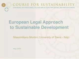 European Legal Approach to Sustainable Development