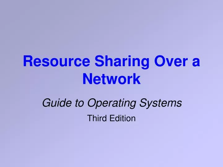 resource sharing over a network