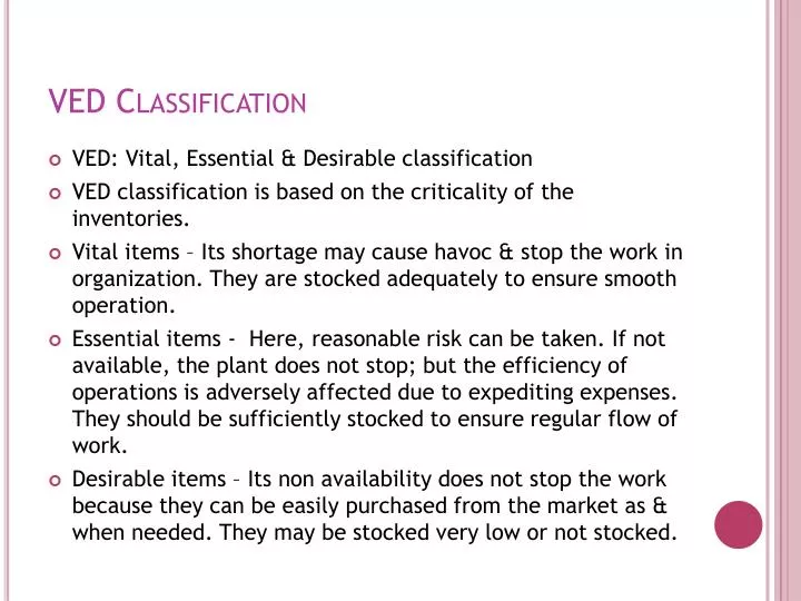 ved classification