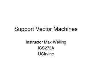 support vector machines