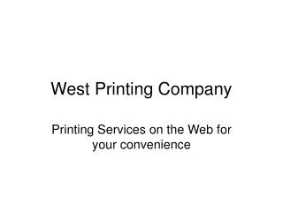 West Printing Company