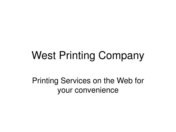west printing company