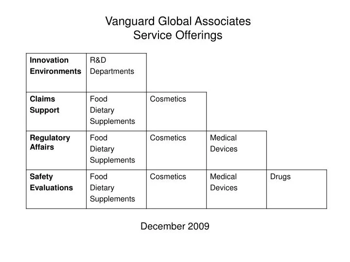 vanguard global associates service offerings