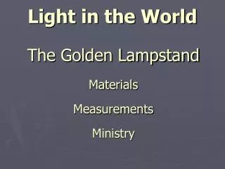 Light in the World
