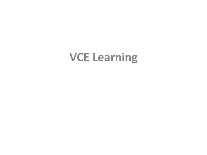 vce learning