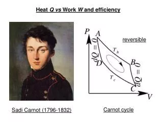 Heat Q vs Work W and efficiency