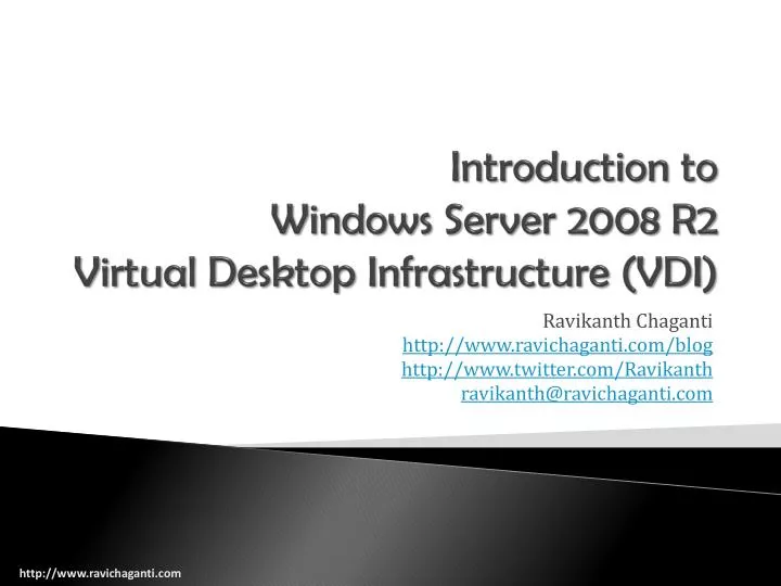 introduction to windows server 2008 r2 virtual desktop infrastructure vdi