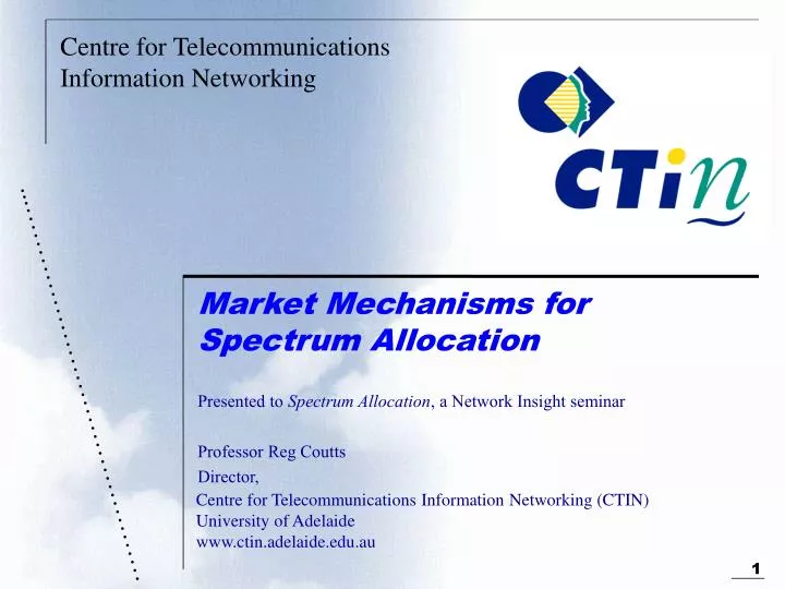 market mechanisms for spectrum allocation