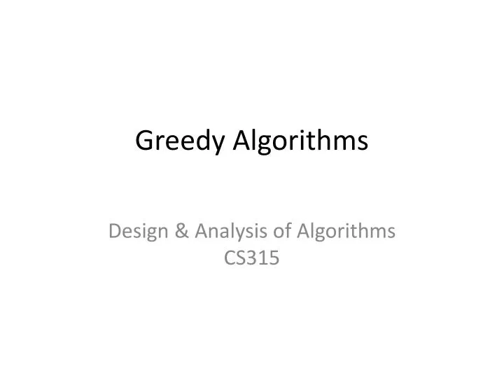 greedy algorithms