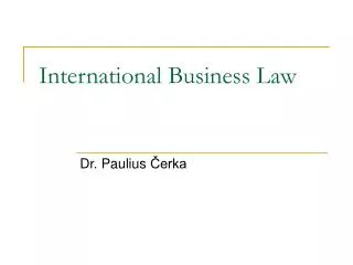 International Business Law