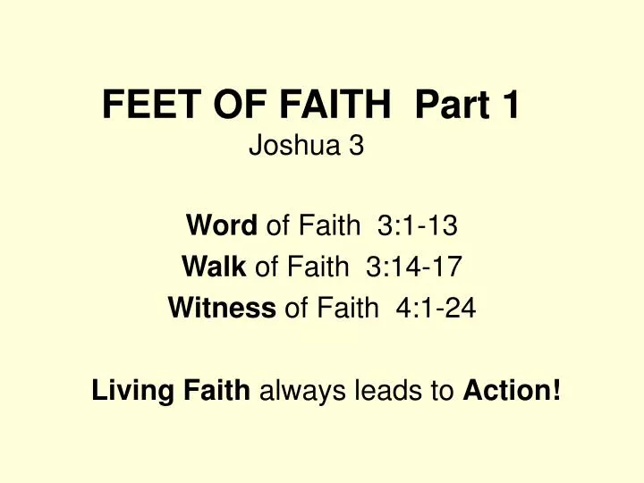 feet of faith part 1 joshua 3