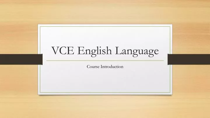 vce english language