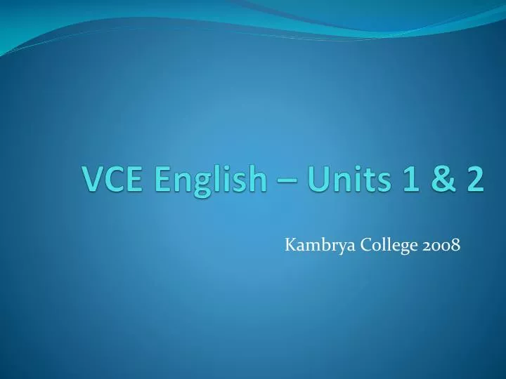 vce english units 1 2