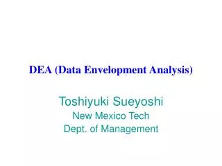 DEA (Data Envelopment Analysis)