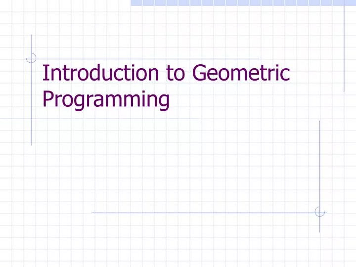 introduction to geometric programming