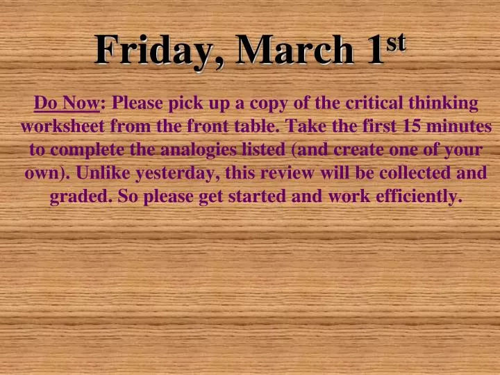 friday march 1 st