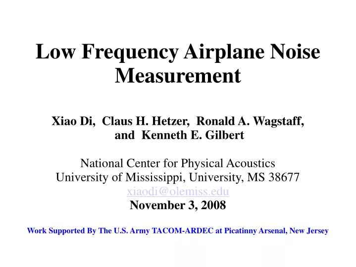 low frequency airplane noise measurement