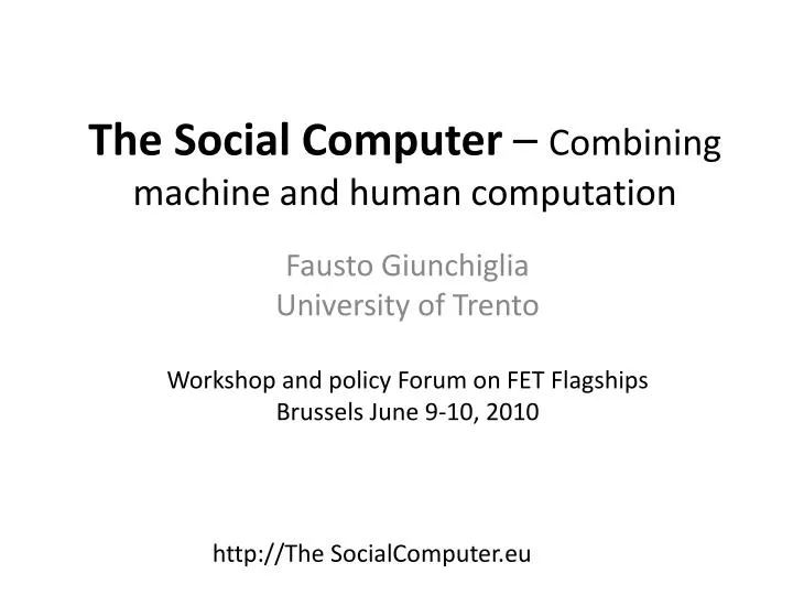 the social computer combining machine and human computation
