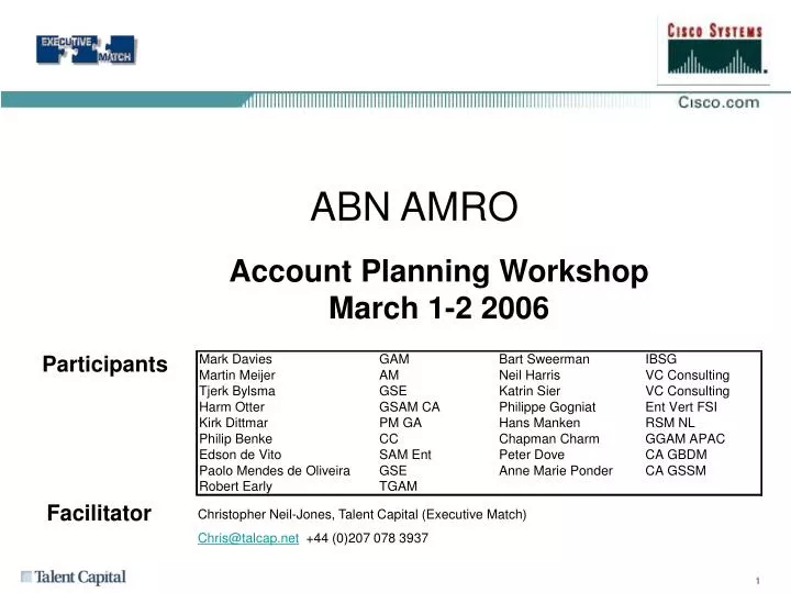 account planning workshop march 1 2 2006