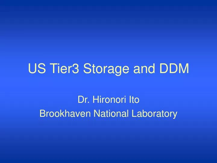 us tier3 storage and ddm