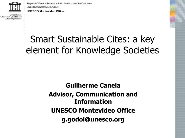 smart sustainable cites a key element for knowledge societies