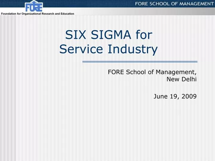 six sigma for service industry