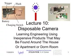 Lecture 10: Disposable Camera