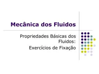 mec nica dos fluidos