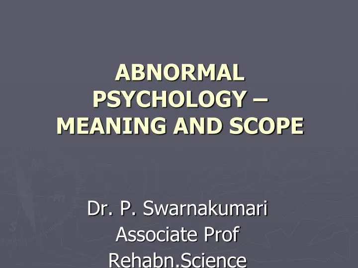 abnormal psychology meaning and scope