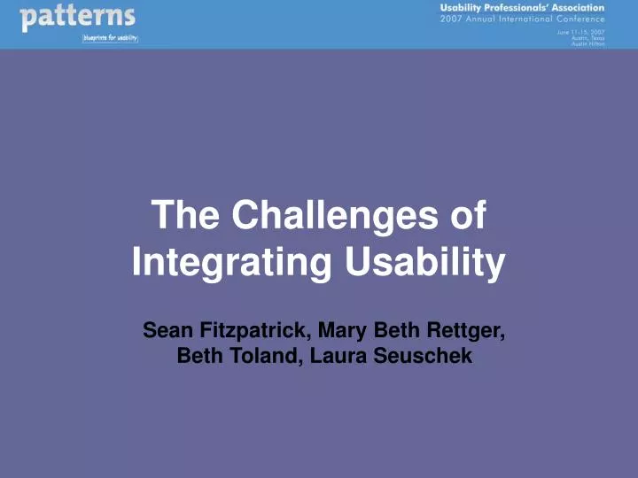 the challenges of integrating usability