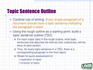 Topic Sentence Outline