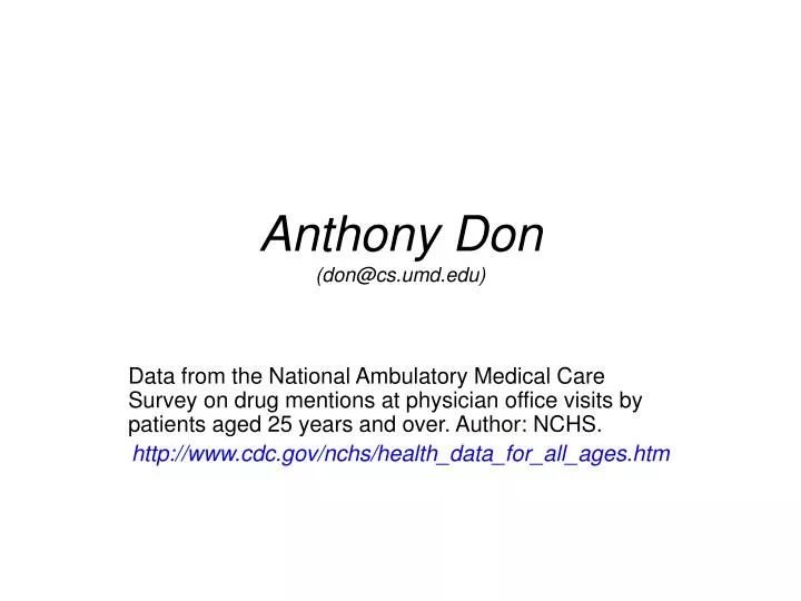 anthony don don@cs umd edu