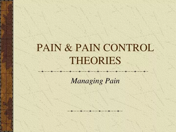 pain pain control theories