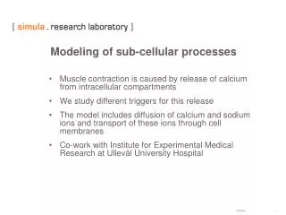 Modeling of sub-cellular processes