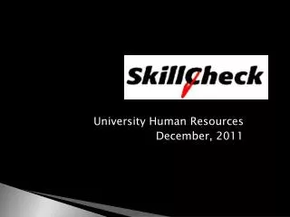 University Human Resources December, 2011