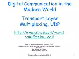 digital communication in the modern world transport layer multiplexing udp