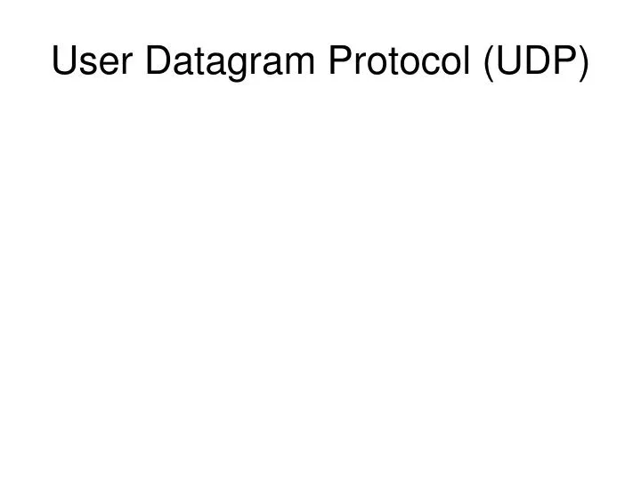 user datagram protocol udp