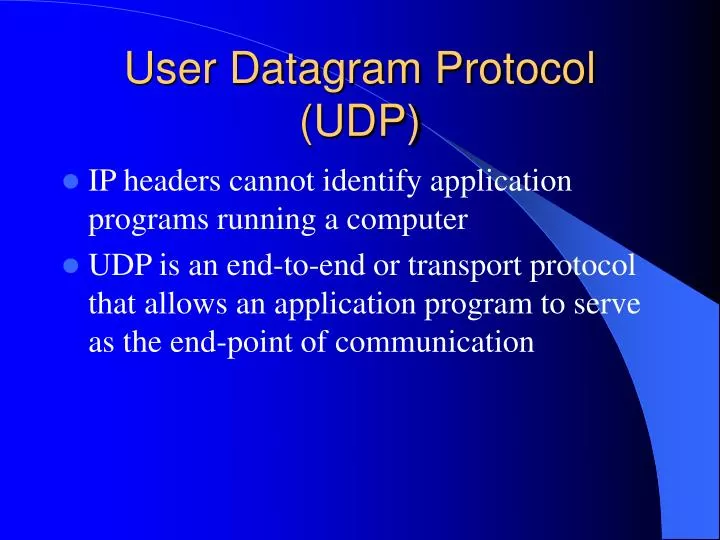 user datagram protocol udp