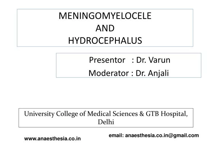 meningomyelocele and hydrocephalus