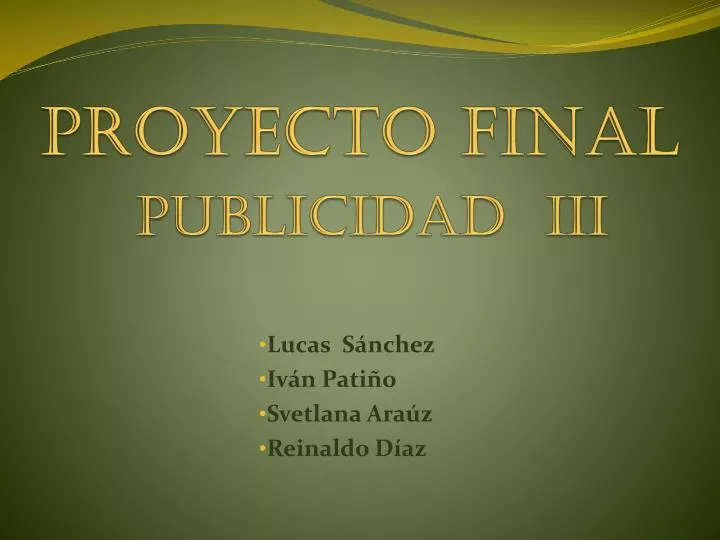 proyecto final publicidad iii