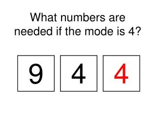 What numbers are needed if the mode is 4?