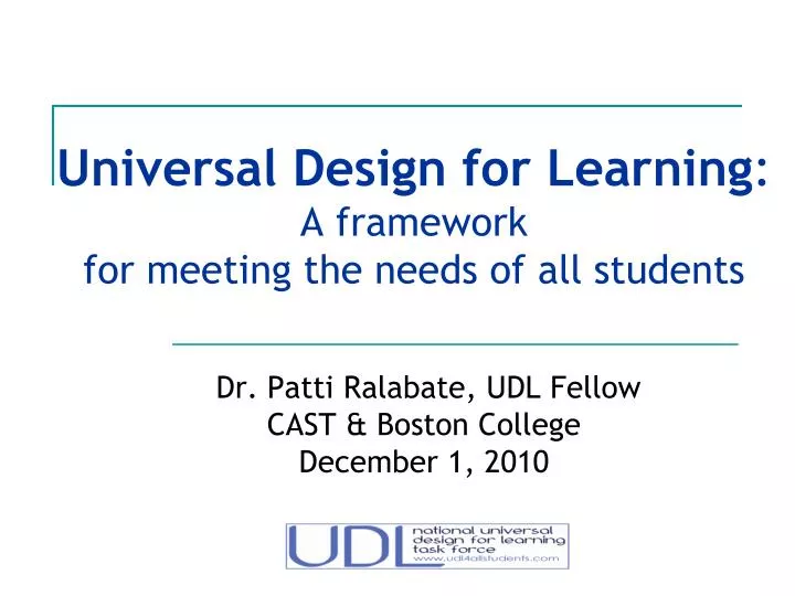 universal design for learning a framework for meeting the needs of all students