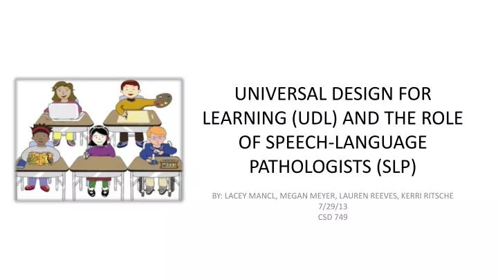 universal design for learning udl and the role of speech language pathologists slp