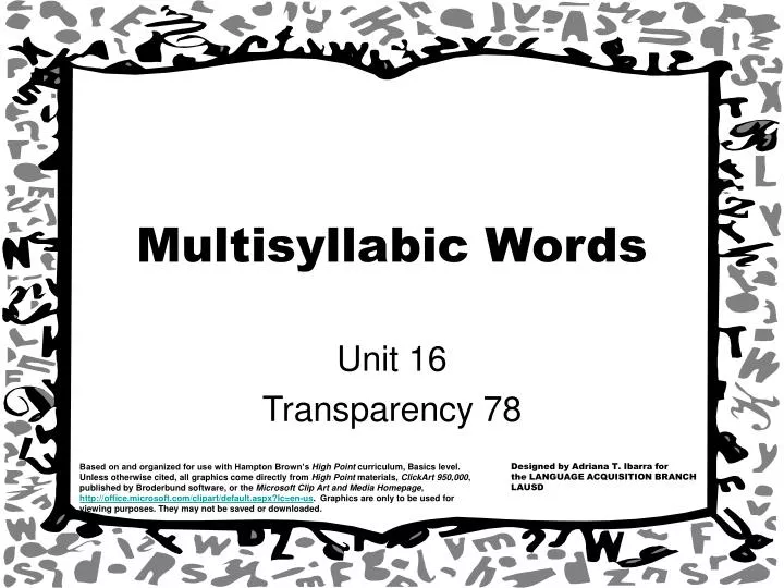 multisyllabic words