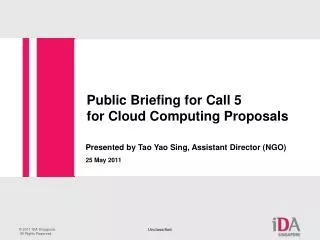Public Briefing for Call 5 for Cloud Computing Proposals