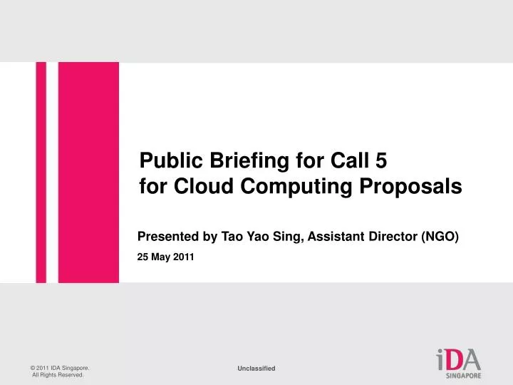 public briefing for call 5 for cloud computing proposals