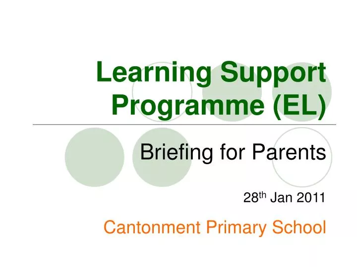 learning support programme el
